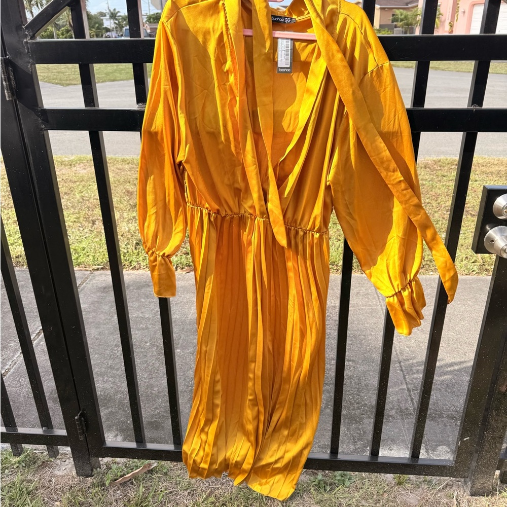 Vibrant Yellow Long Sleeve Dress